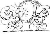 coloriage schtroumpf musicien